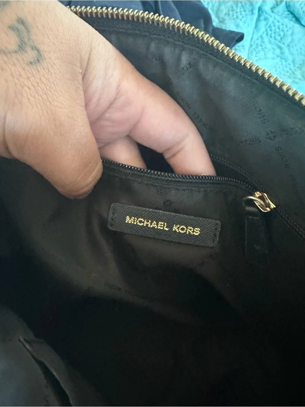Michael Kors Black Leather Tote Bag